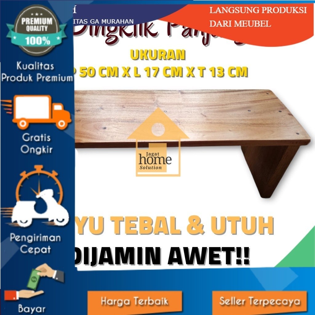 Promo Dingklik Panjang 50 Cm x 17 Cm x 13 Cm Jojodog Jengkok Kursi Jongkok Dingklik Kayu Bisa Custom