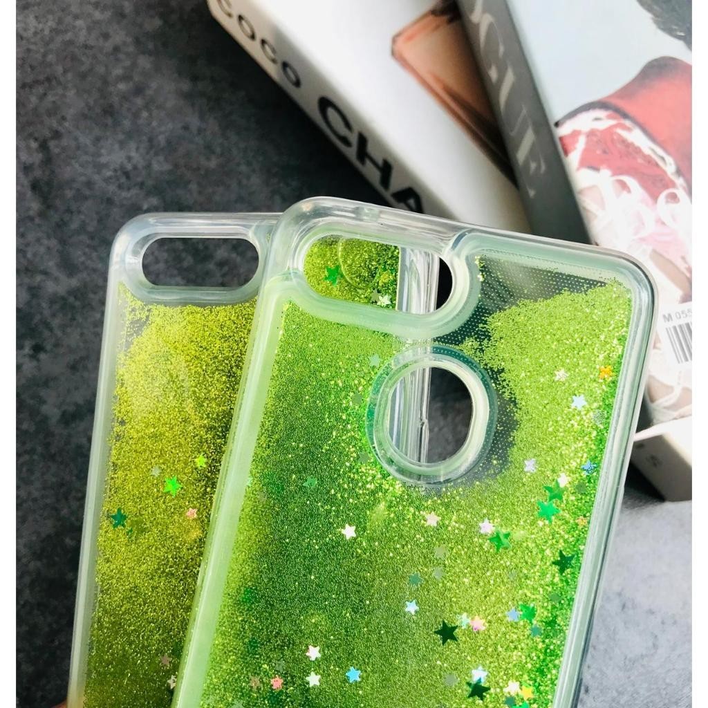 Water Glitter green case oppo a3s f9 a7 a5s