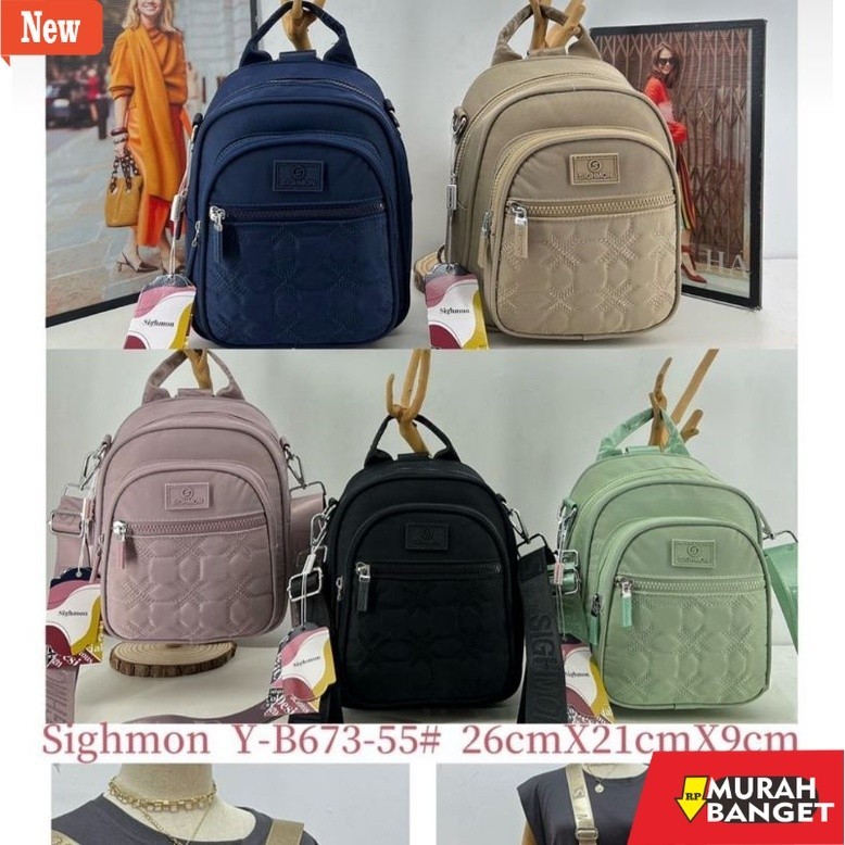 tas ransel wanita shopee TAS SIGHMON RANSEL 3IN1 TERBARU IMPORT ORI