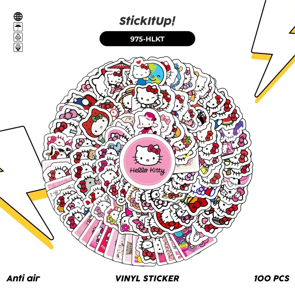 

COD✨ 100 Pcs Stiker Pack Hello Kitty V3 Lucu Aesthetic Vynil Waterproof untuk Freebies Sticker Buku Journal Casing HP Laptop
