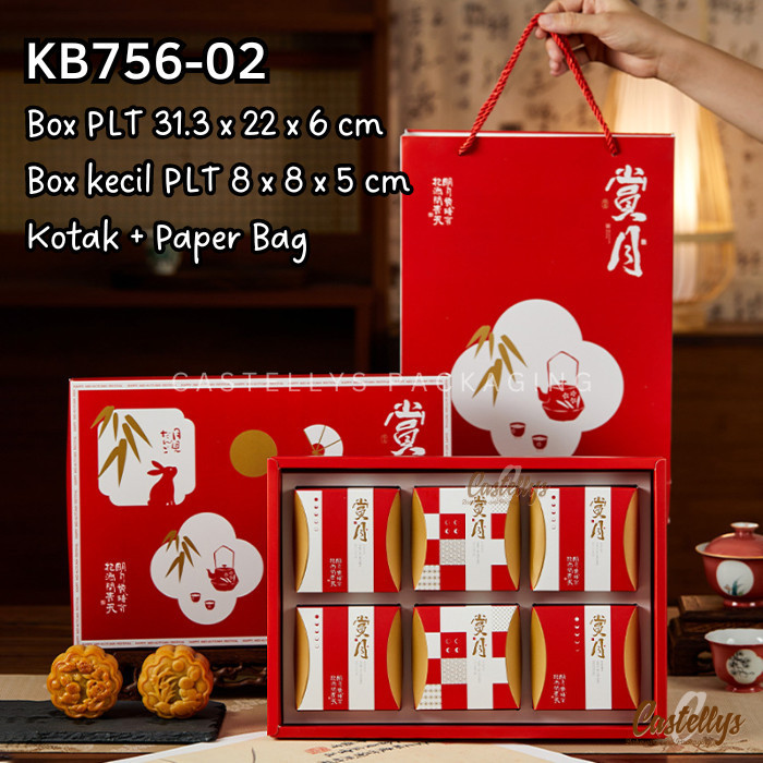 

Kotak Box + Paper Bag Mooncake 75gr KB756-02 Pia Snowskin Mochi Kue Bulan Rabbit