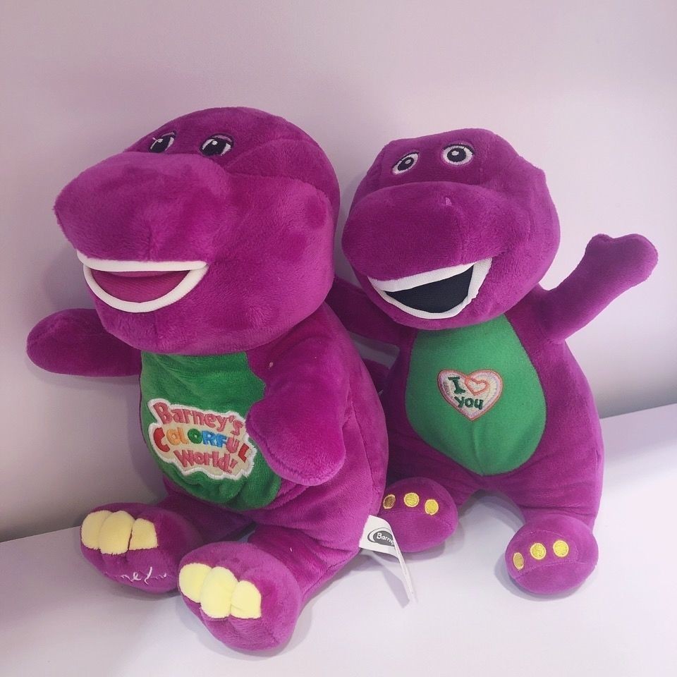 30cm Anime Barney Plush Toy Singing Friends Dinosaur Barney I Love You Doll Toy Christmas Gift For C