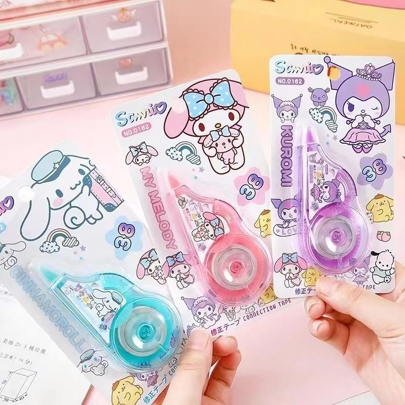 

COD 1pcs Pastel Color Correction Tape / Tipe EX kertas / Tip-X Roll / PIta koreksi / Penghapus & Tipe X / Tip ex kertas lucu /Ttip ex roll 1 pack Karakter Sanrio kuromi melody Cinnamonroll