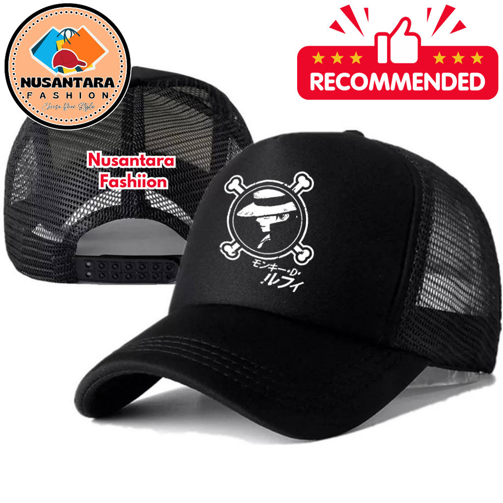 Nusantara Fashiion Topi Trucker ONE PIECE - Topi Distro ONE PIECE Logo - Topi ONE PIECE Premium - To