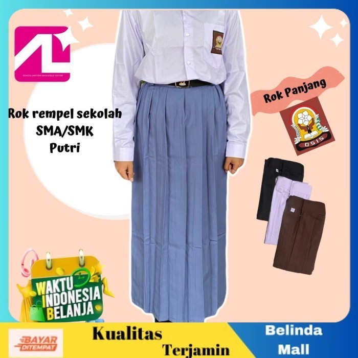 

⭐KUALITAS TERBAIK⭐ rok rempel anak sekolah SMA/SMK warna abuabu,putih,hitam&coklat Hitam, no90 Terlaris