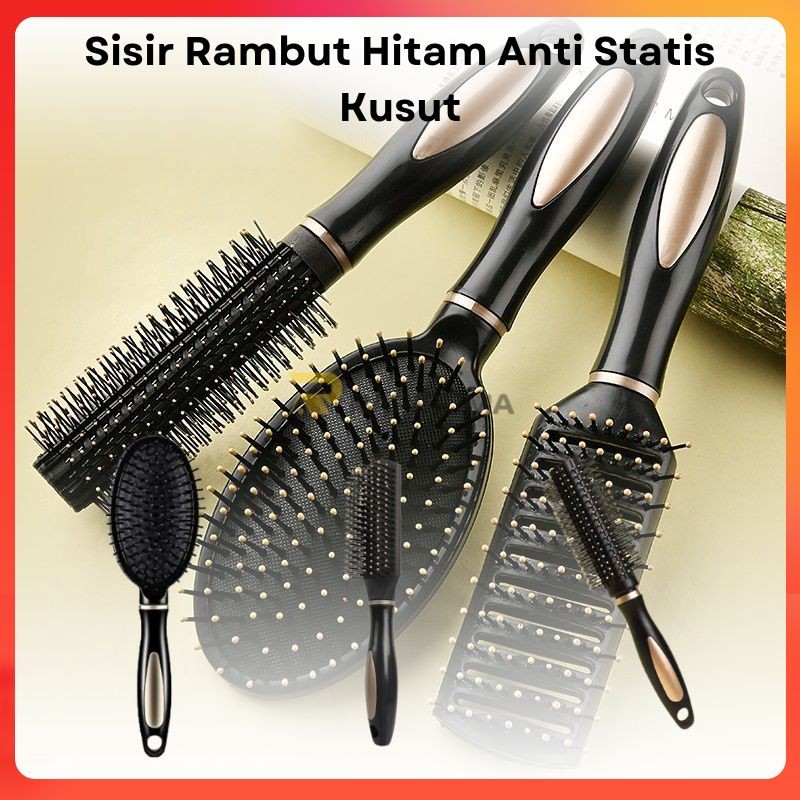 Sisir Rambut Wanita / Sisir Rambut Anti Kusut   / Sisir Rambut Hitam Anti Statis Kusut Pijat Kepala