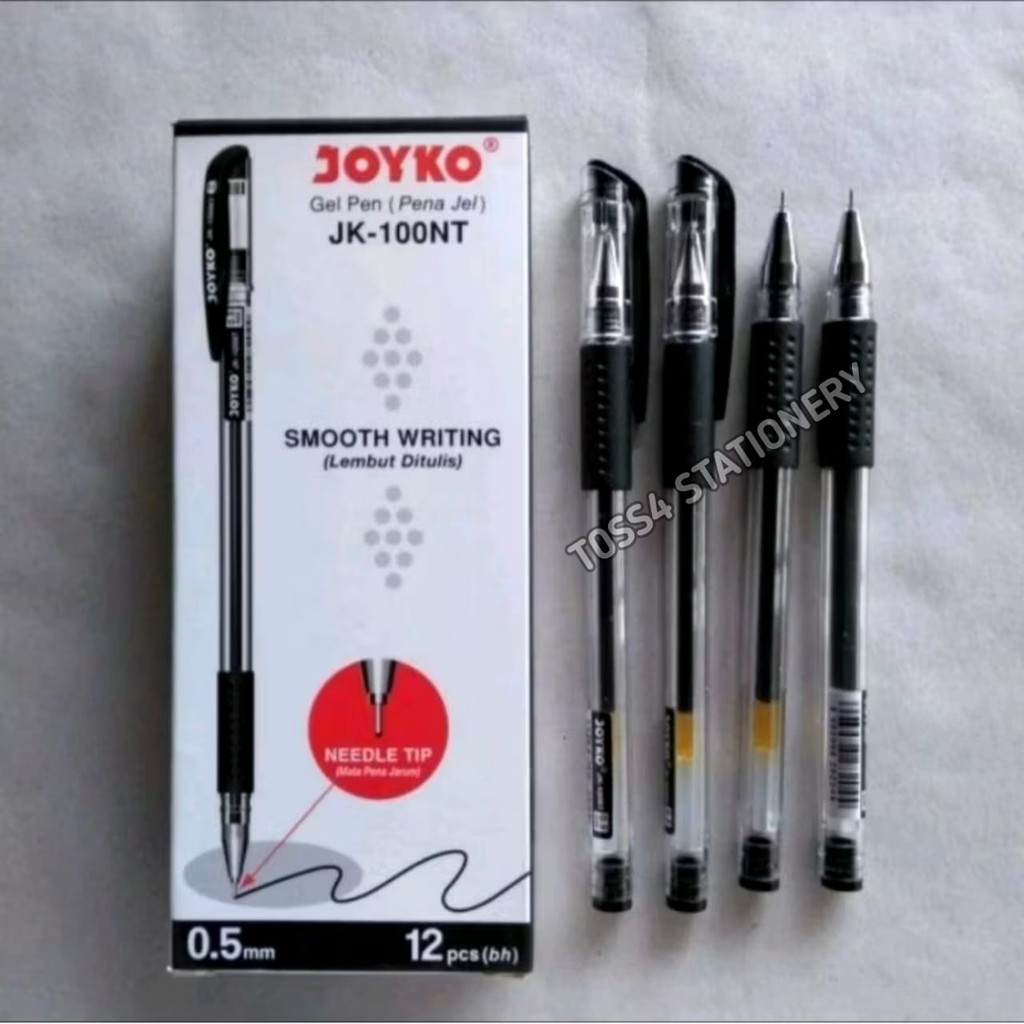 

(12pc) Gel Pen Pulpen Pena Joyko JK-100 Black 0.5 mm WATER RESISTEN QUALITAS TERBAIKTOSSA STATIONERY