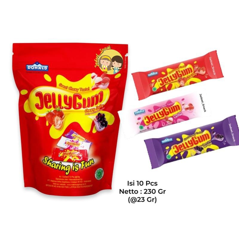 

Donald Jelly Gum Jelly Kemasan 23gr Per-Pcs Jelly Dengan Rasah Buah Ada Kemasan Pouch Dan Ecer