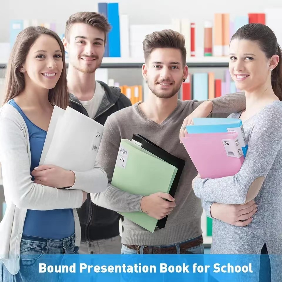 

100-Pocket File Folder Display Book Plastic A4 Sheet Paper Document Holder, Letter Size Inserts File-N-View Business Presentatio