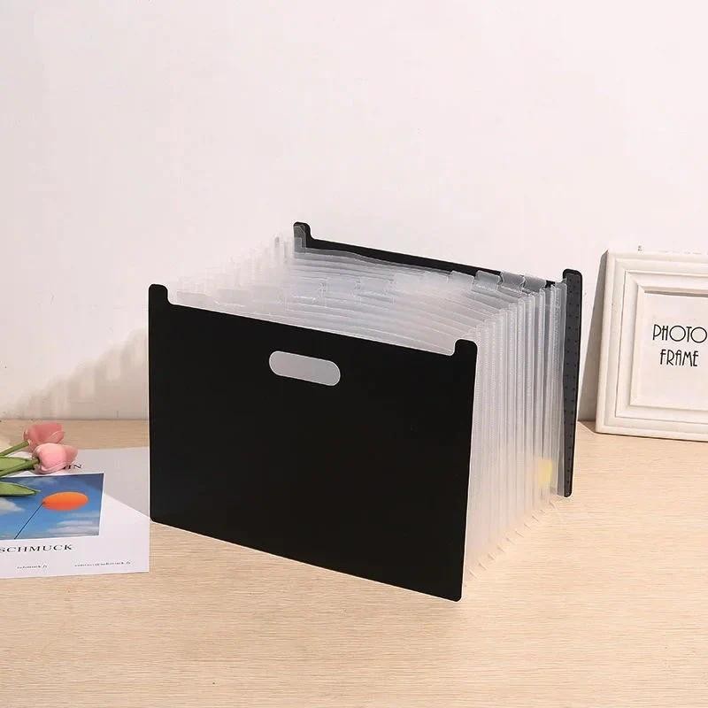 

Multi-Layer Standing Test Paper Bag Vertical Accordion A4 File Storage Bag Student Office Handheld PP Document Folder