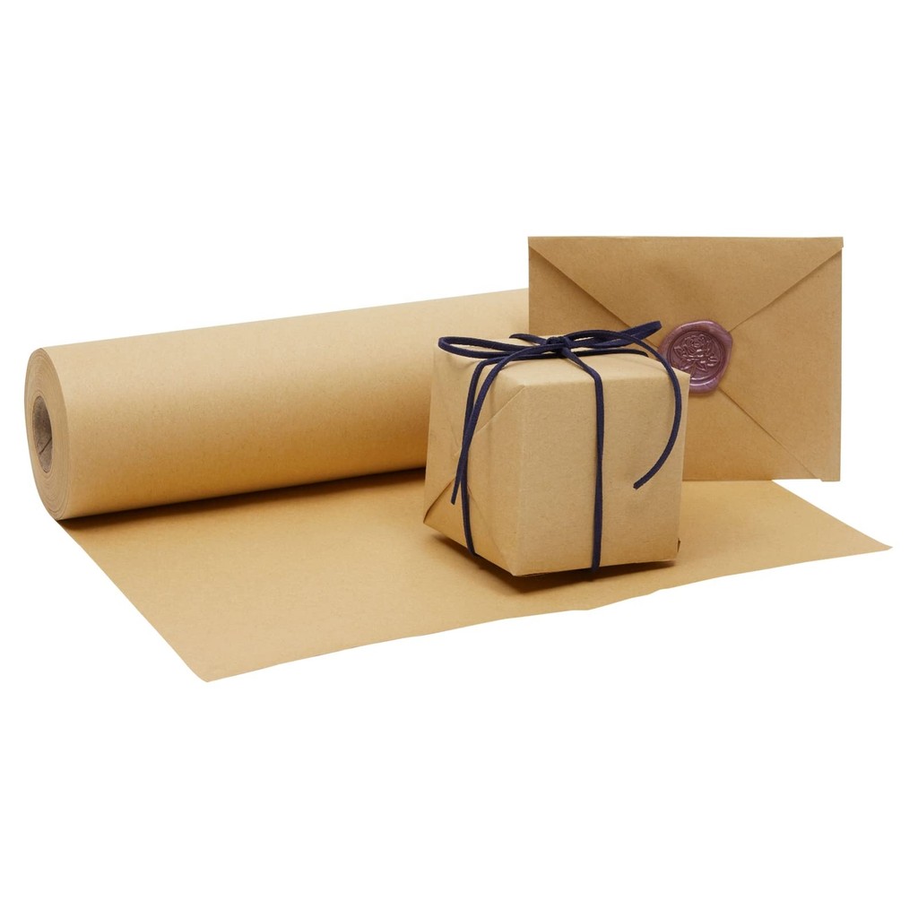 

Kraft Paper Roll 30cm/50cm Width Plain Brown Shipping Paper for Gift Wrapping Packing DIY Crafts Bulletin Board Easel