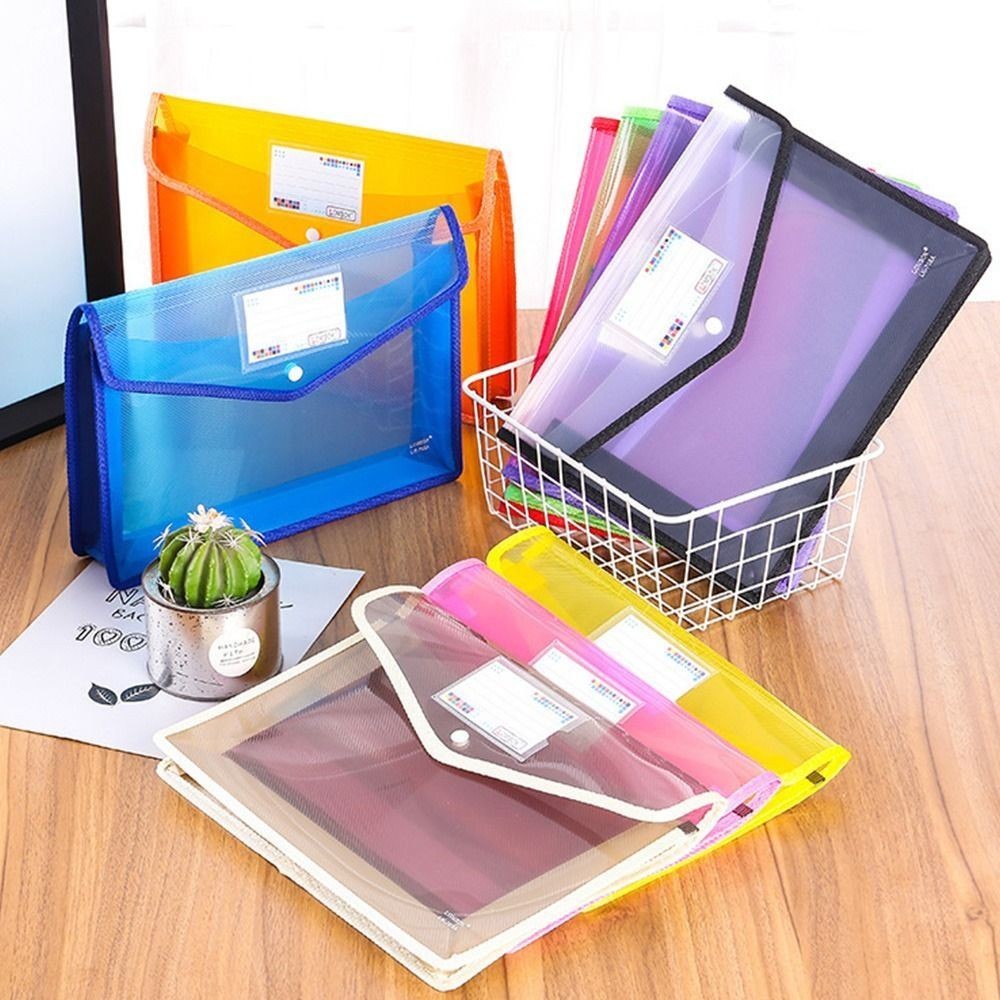 

A5 Plastic File Folders Large Capacity Office Document Bag Pouch Envelope Folder