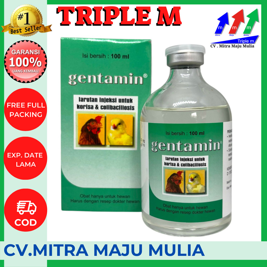 GENTAMIN 100 ml MEDION - Obat Korisa Snot Collbacillosis Unggas