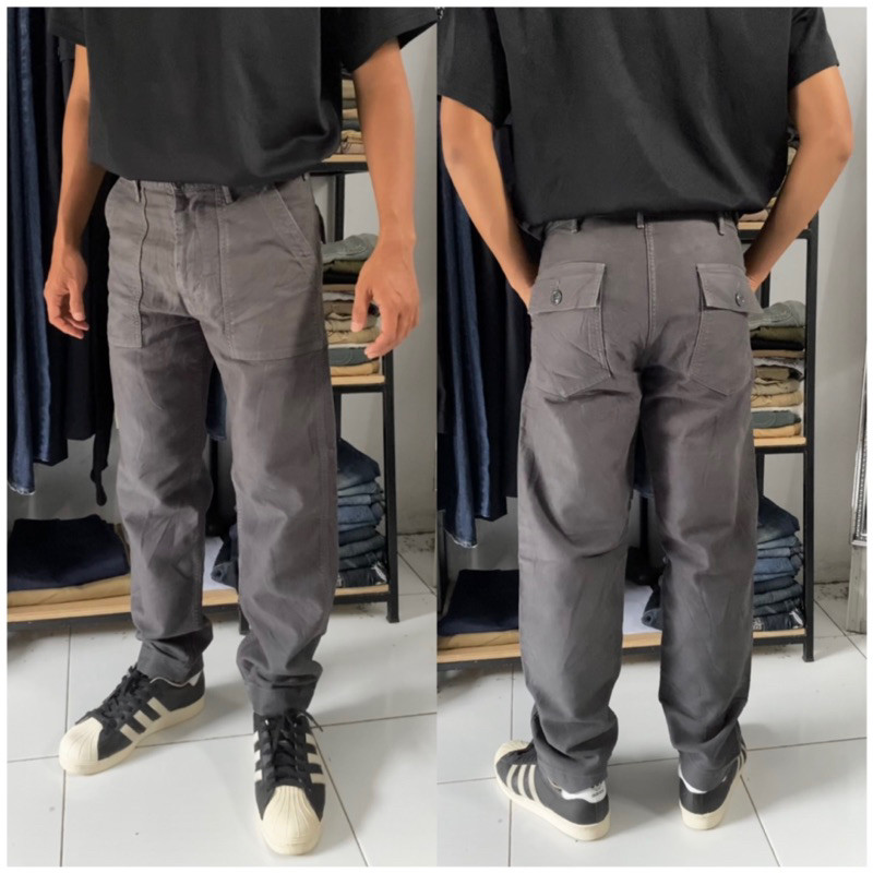 Omnigod Fatigue Trousers Pants Slim Baggy Fit Twill Khaki