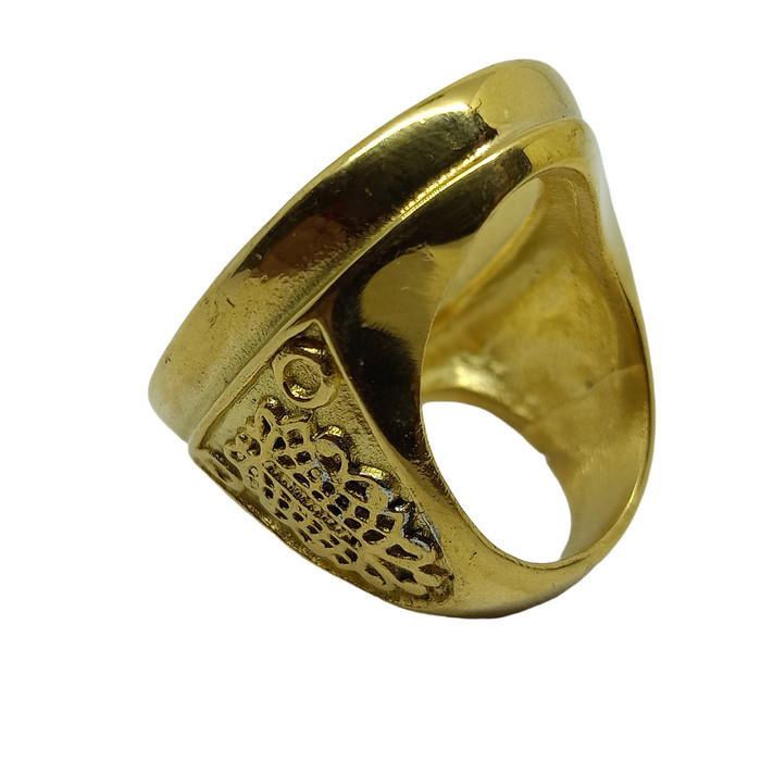 Emban Cangkang Ring Cincin Titanium Emas Jumbo 33x20- VeE Cincin Pria - 7