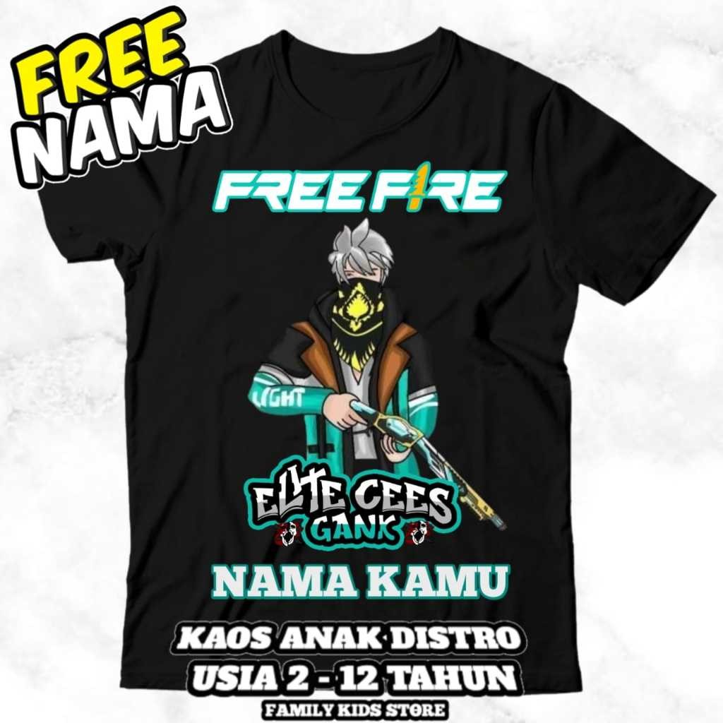 (BISA COD) KAOS BAJU ANAK FF FREE FIRE ELITE CEES GANK VERSI SG RAPPER HIJAU FF TSHIRT ANAK GAME FRE