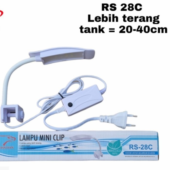 BISA COD LED Lampu Aquarium Bulat Lampu Akuarium Aquascpae 5W Putih Biru Lampu Jepit Mini Tank 20-40
