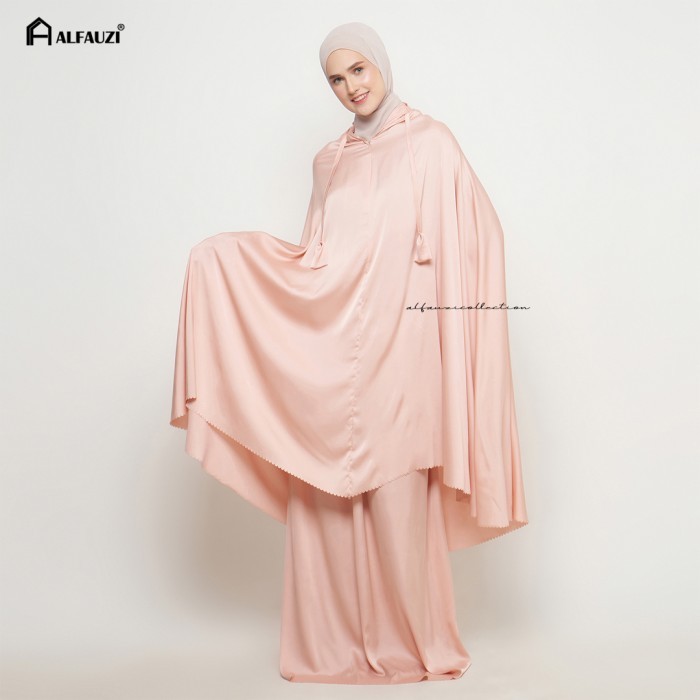 ALFAUZI - Kinara Prayer Set Mukena Dewasa 2in1 Traveling Mini Arman Silk  - SALEM MUDA