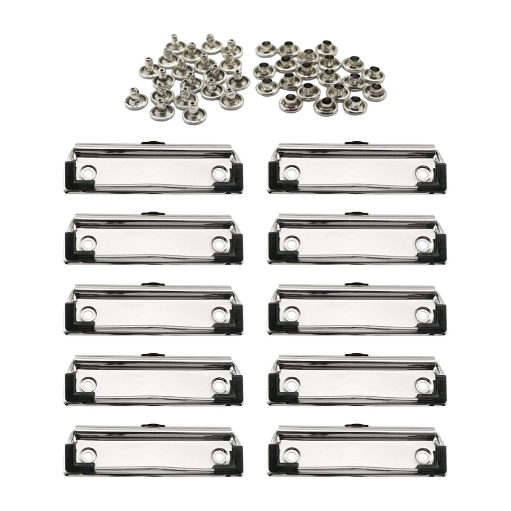 

10 Pieces Clipboard Clamps Heavy Duty Spring Loaded Hardware Document Board Clips for Daily Use Class School Stationery Supplies