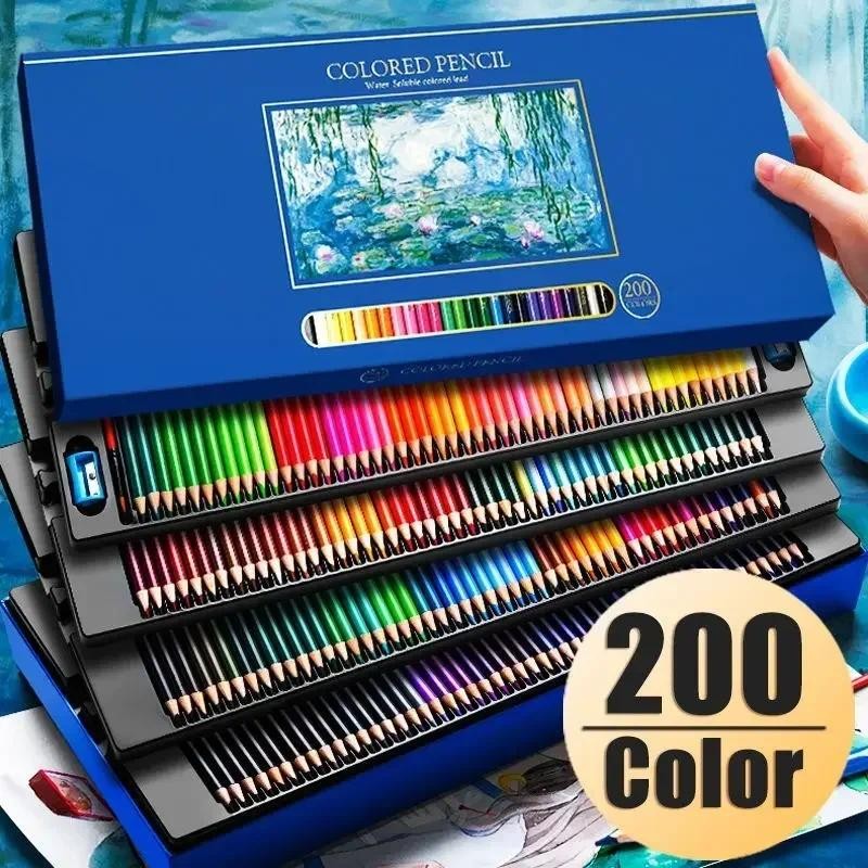 

Drawing Colored Pencils Professional Set of 48/72/120/150/200, Water soluble/Oilbase Art Supplies for Coloring Blending Layering