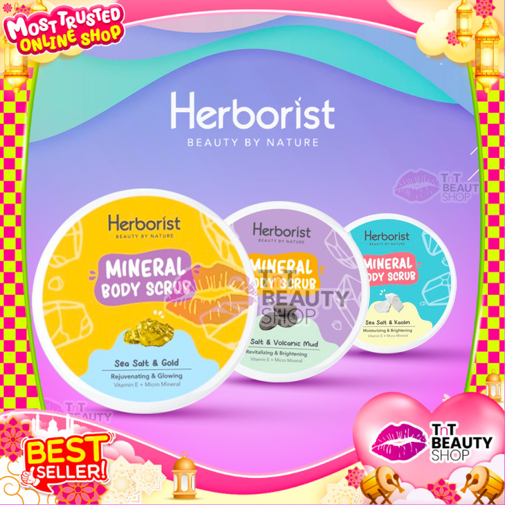 Herborist Mineral Body Scrub 200gr | Sea salt - Kaolin - Volcanic Mud - Gold | TnT Beauty Shop