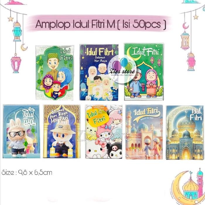 

[50Lembar] Amplop Lebaran Idul Fitri / Angpao Lebaran Box Mika Size M