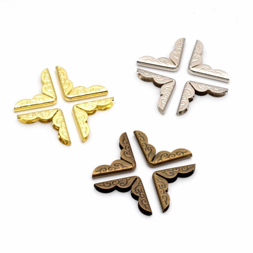 

50PCs Silver Tone Book Scrapbooking Albums Menus Folders Corner Protectors (Fits 2mm thick) 21X21mm F1201