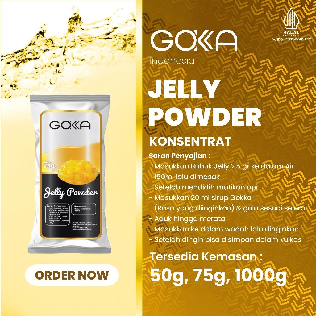

Bubuk Powder Jelly / Topping Boba / Bubble Tea Gokka Kemasan 50gr