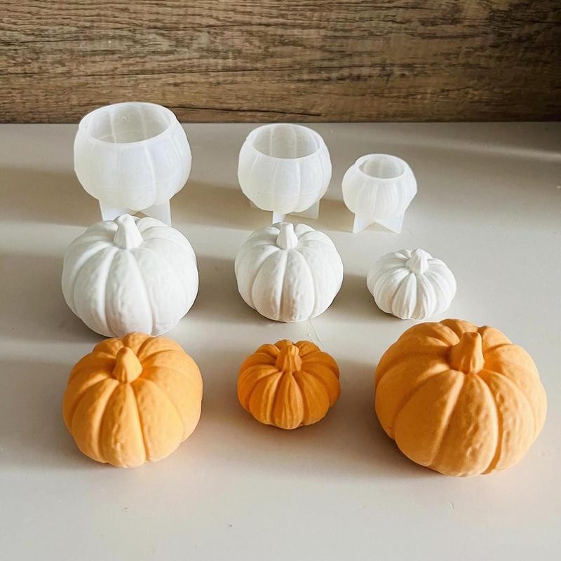

1pcs Pumpkin Silicone Candle Molds Halloween Pumpkin Crafts Plaster Resin Cement Mold Handmade Chocolate Cake Baking Tools