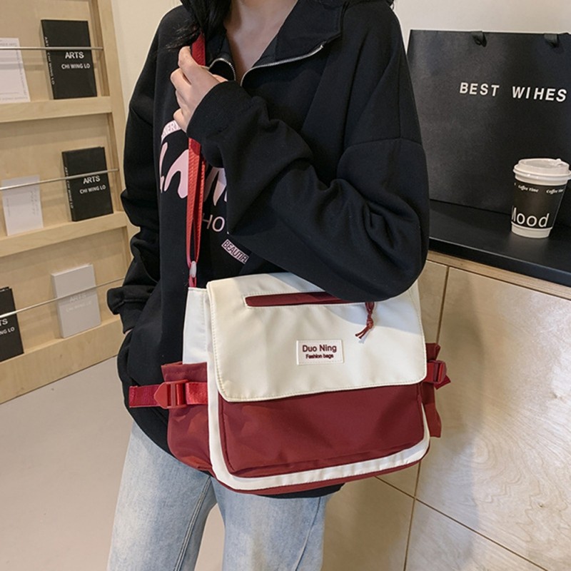 

Nylon Handbags Shoulder Bag Large Capacity Crossbody Bags For Teenager Messenger Bag Letter Student School Bags For Women Men