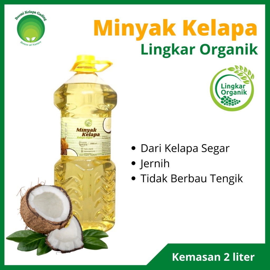 

Lingkar Organik Minyak Kelapa Kemasan 2 liter Coconut Cooking Oil