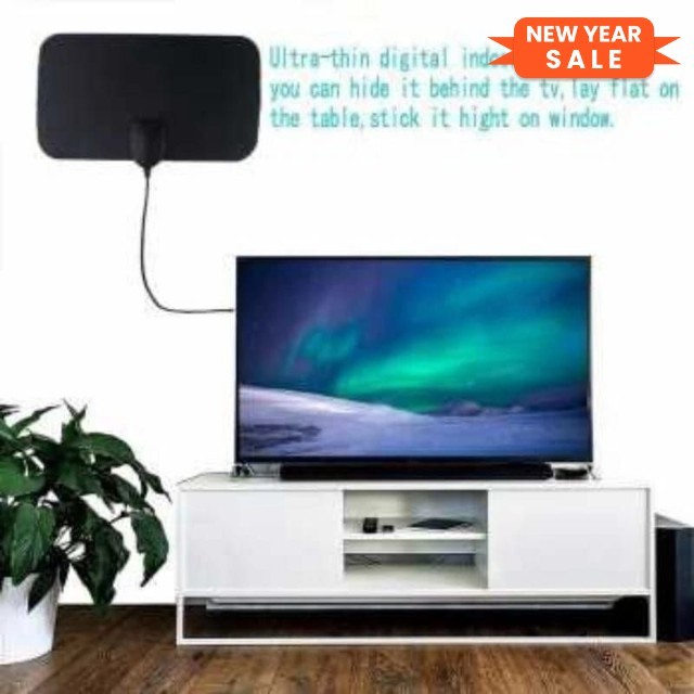 TAFFWARE Antena TV Digital Tabung Indoor DVB-T2 4K High Gain 25dB -