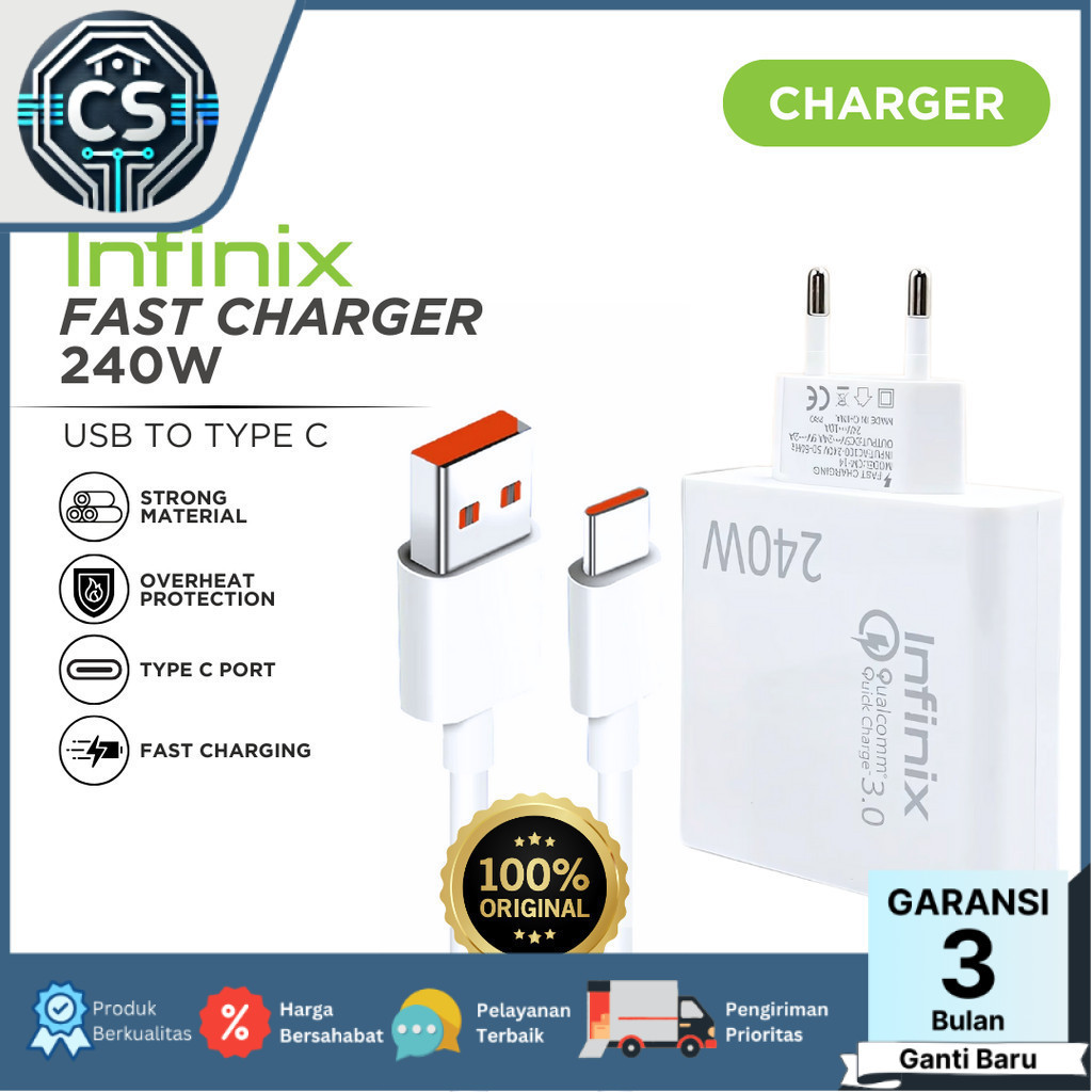 Charger Infinix Fast Charger 240W Type C Fast Charging Original