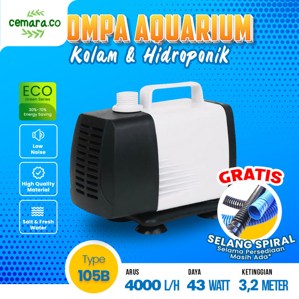 Pompa Aquarium Besar Kolam Ikan Hias Koi Arwana Channa Hidroponik Low Watt Welldiy Shop Cemara.co