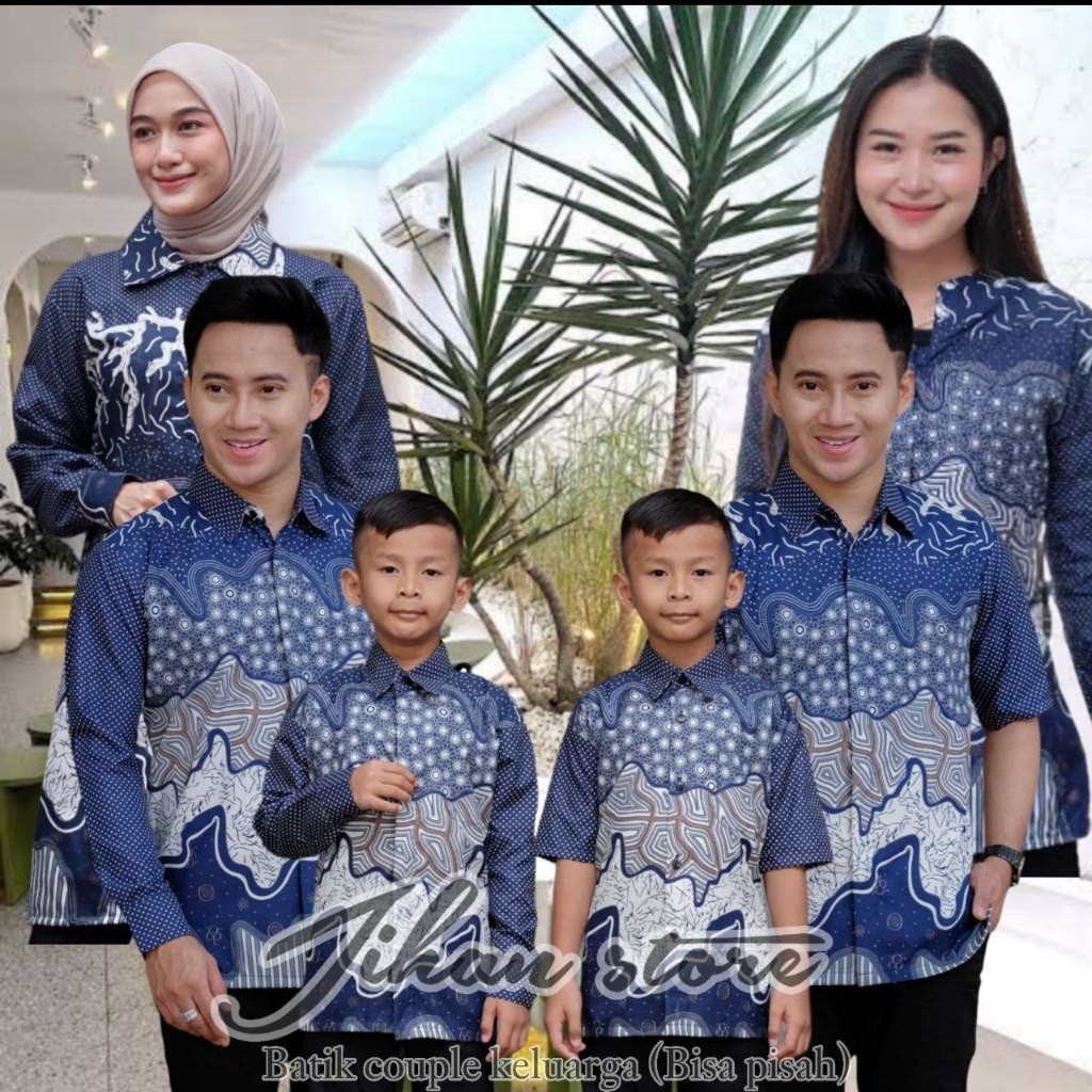 Batik Modern keren couple keluargaKemeja Batik Anak Laki-Laki Lengan Panjang Couple Batik Pria Ayah 