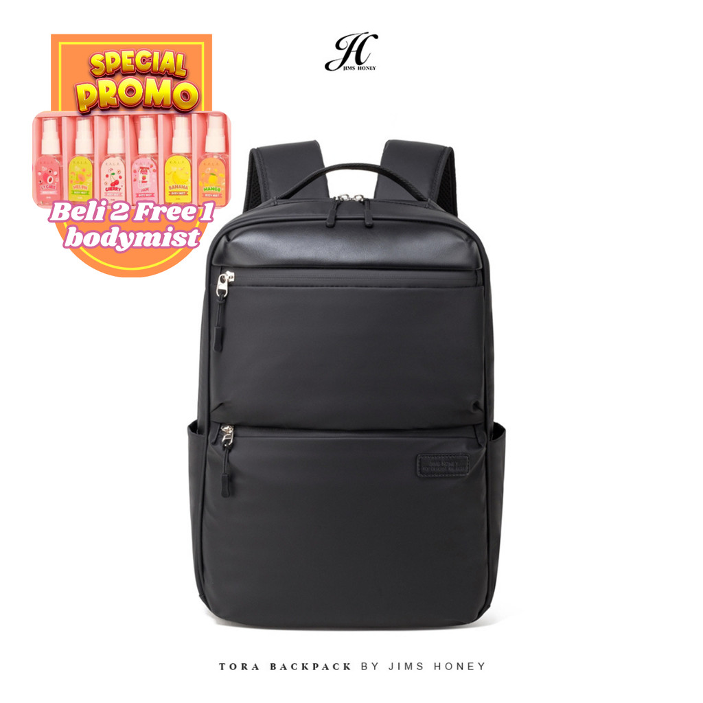 [ Free Gift ] JIMS HONEY TORA BACKPACK - Tas Ransel Pria cowok & Wanita Kulit kuliah kerja