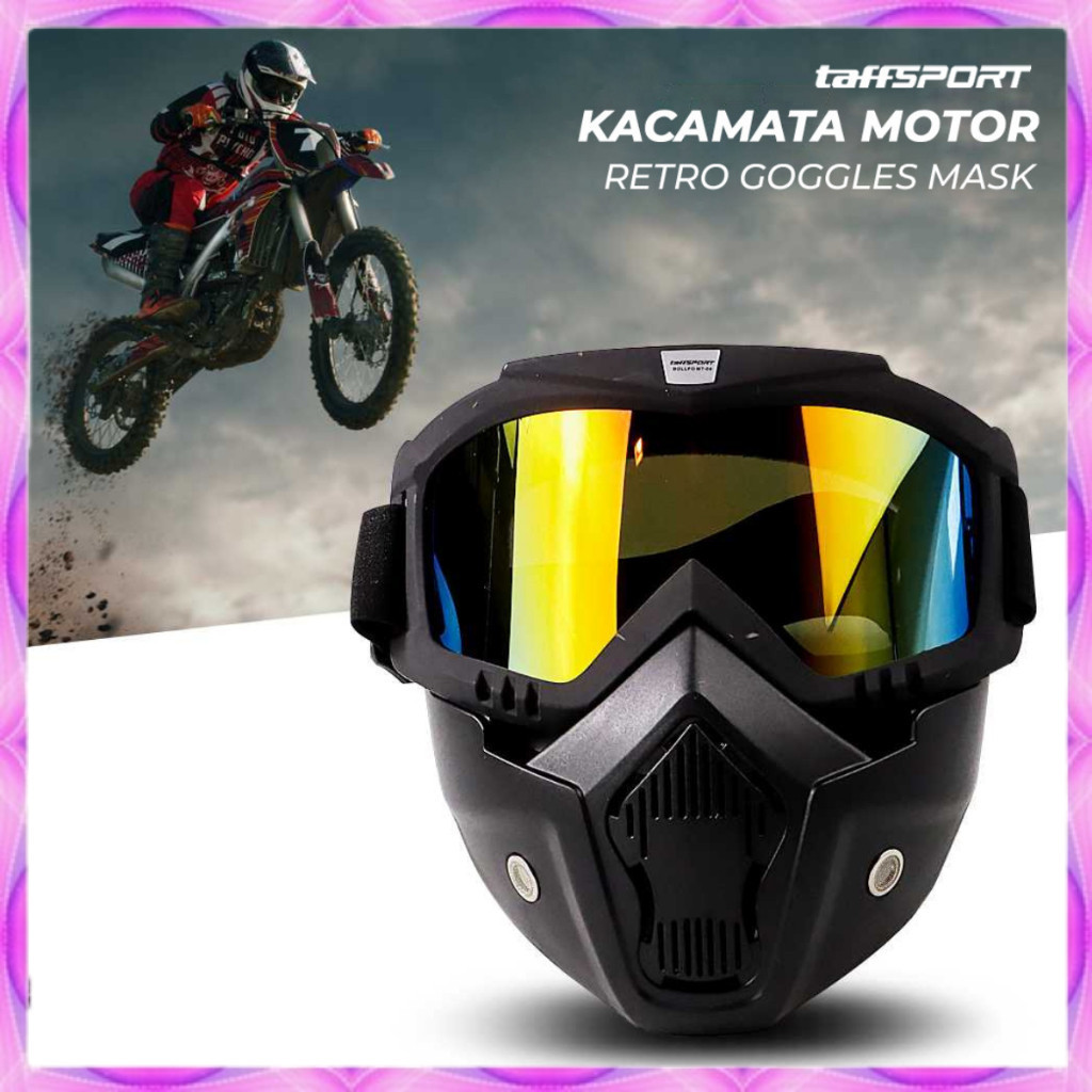 Kacamata Goggles / Kacamata Helm Bogo - Mask Motor Retro Windproof Goggles-COD