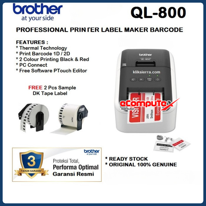 

PRINTER LABEL BROTHER QL-800 PTOUCH QL800 MESIN BARCODE PRINT QL 800 - ORI - GARANSI RESMI