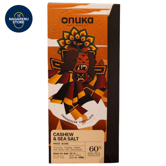 

Onuka cashew and sea salt 60% dark milk chocolate 60gr