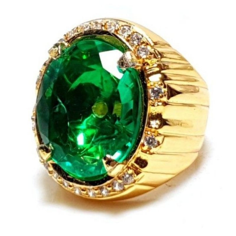 Cincin pria Batu Cincin Emerald Jamrud Rusia Termurah