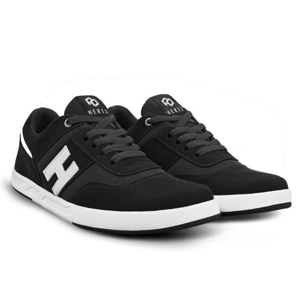 Hertz - Sepatu Sneaker Pria Terbaru H 3480 Brand Hertz Sepatu Kets Kuliah Kerja Hangout Warna Hitam