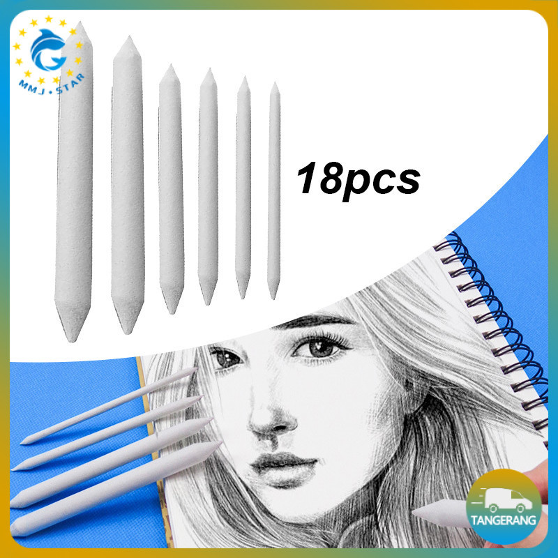 

Paper Stump / Blending Stump Dusel Sketsa Pensil /Pena Penghapus Kertas Sketsa Sorotan Seni/Pena Koreksi Noda Seni Profesional 3 Set 18pcs