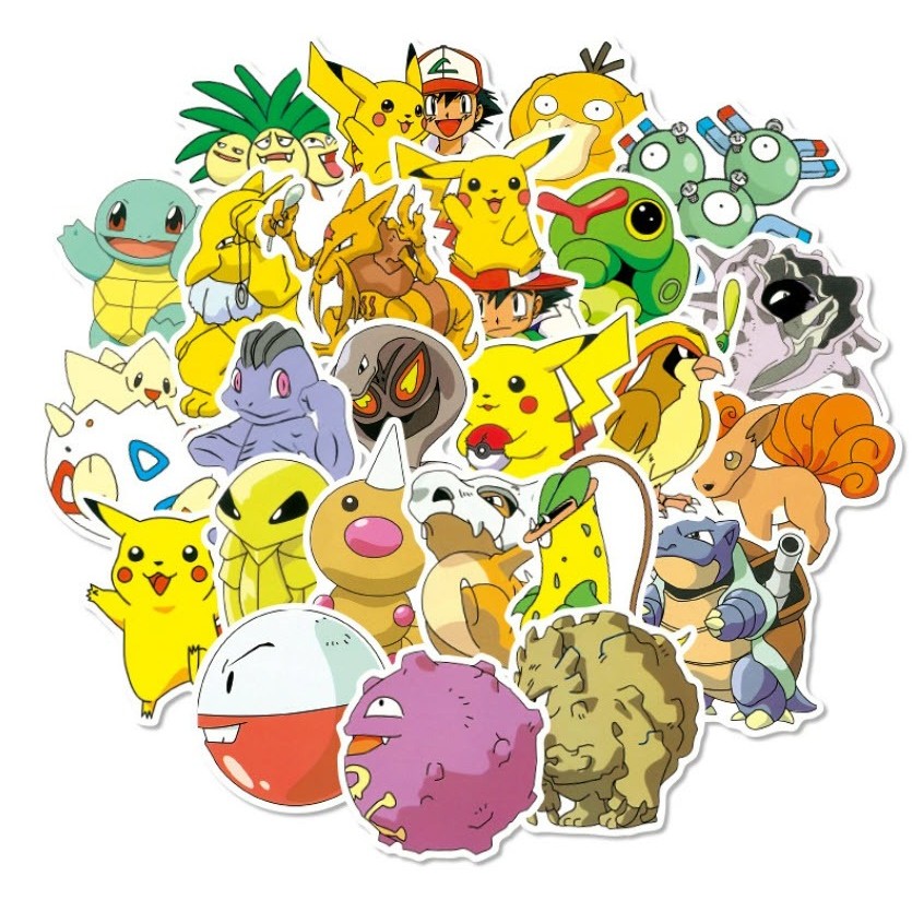 

100 Pcs Sticker Pokemon Waterproof untuk Tempelan Laptop Tumbler HP Koper DIY