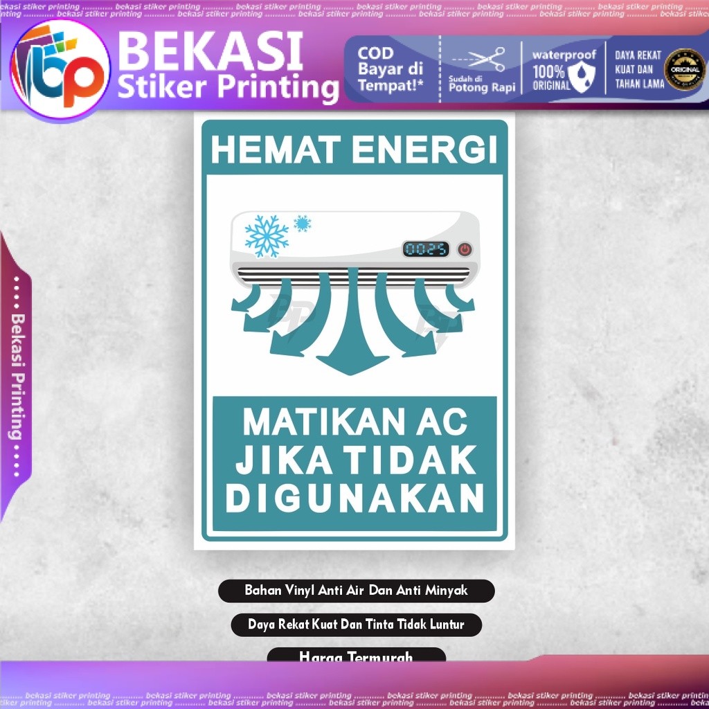 

Stiker Harap matikan ac Stiker matikan ac stiker ac stiker hemat energi stiker hemat listrik