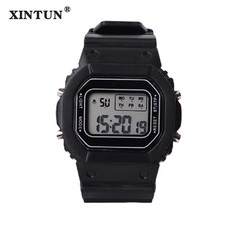 Jam Tangan Kotak LED Pria Wanita - Jam Tangan Elektronik Modern Stylish