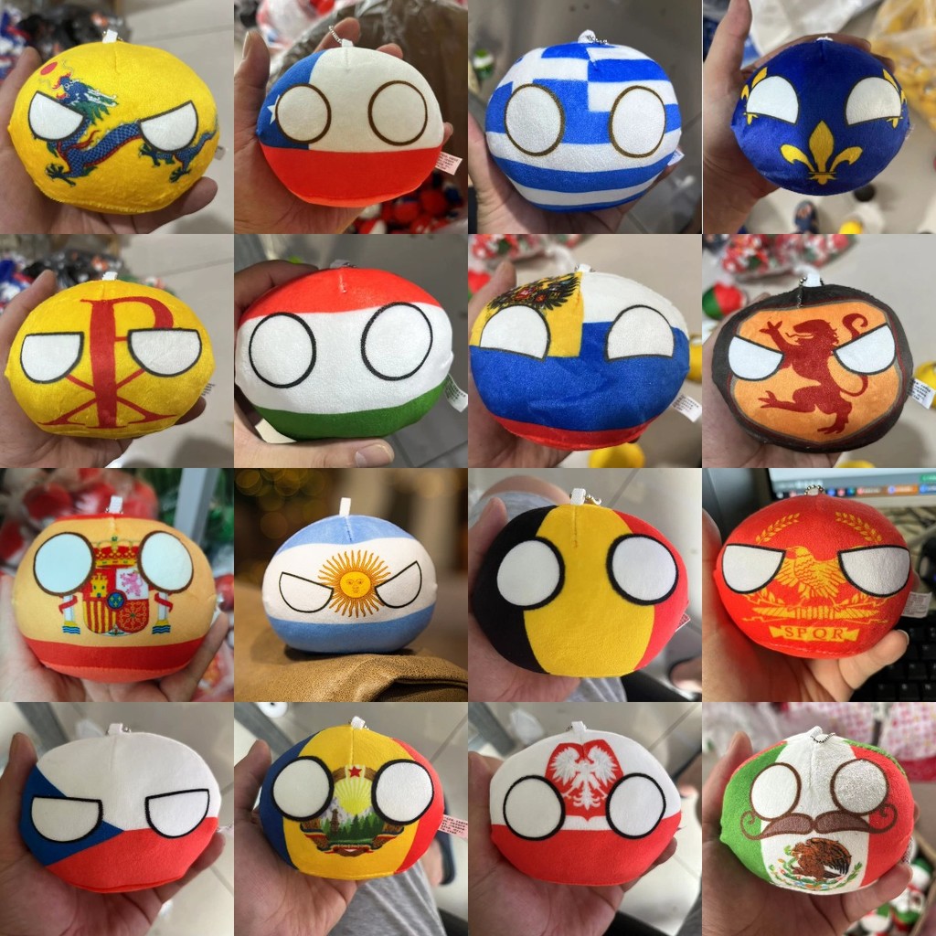 69 styles 10cm Country Ball Plush Toys Polandball Pendant Country Balls Republic Poland Stuffed Doll