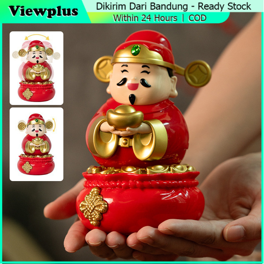 18cm Pajangan Caisen Dewa Rezeki Chai Sen Rezeki Patung Solar Caishen Dewa Rezeki Pajanga Dashboard 