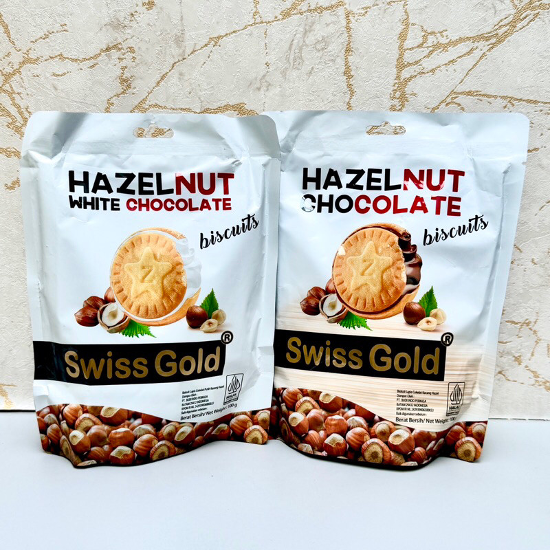 

Swiss Gold Hazelnut Chocolate Biscuits Biskuit