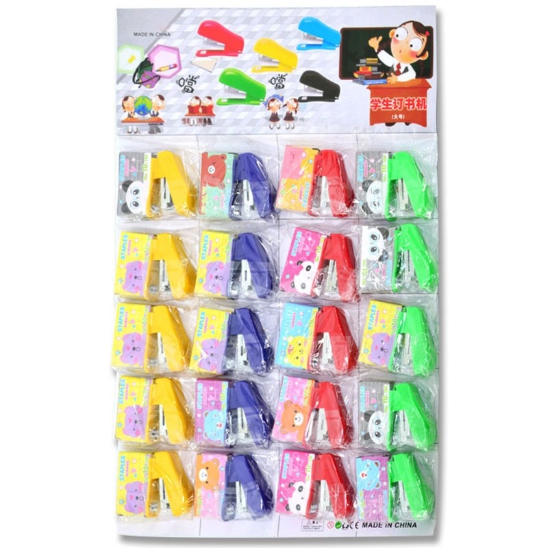 

20Pcs Multi-purpose Mini Cartoon Staplers Set 10 Sheets Capacity Staples Included Included for Class Rewards Goody Bag