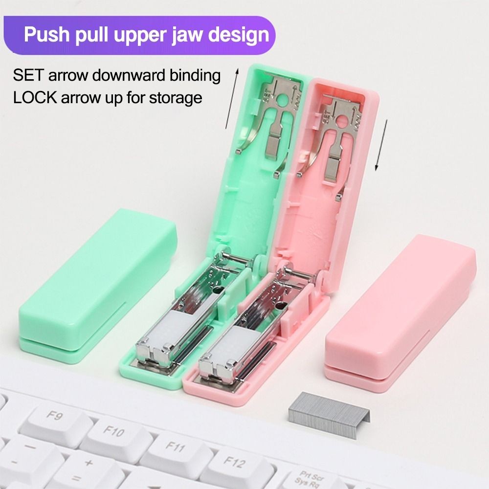 

Creative Candy Color Mini Stapler Multifunction Bookbinding Supplies Bookbinding Machine Metal Small Stapler School Office